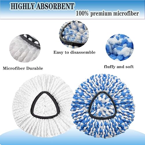 Vista 18 de Paquete de 4 cabezales de repuesto para trapeador O-Ceda de repuesto de cabezales de trapeador giratorios, repuestos de trapeador giratorio de #2