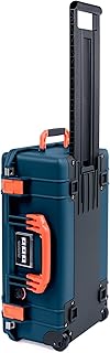 Pelican Air 1535 Carry-on Case by ColorCase - Deep Pacific Blue - Medium Size Waterproof Case (Case Only) - Orange Handles & Latches