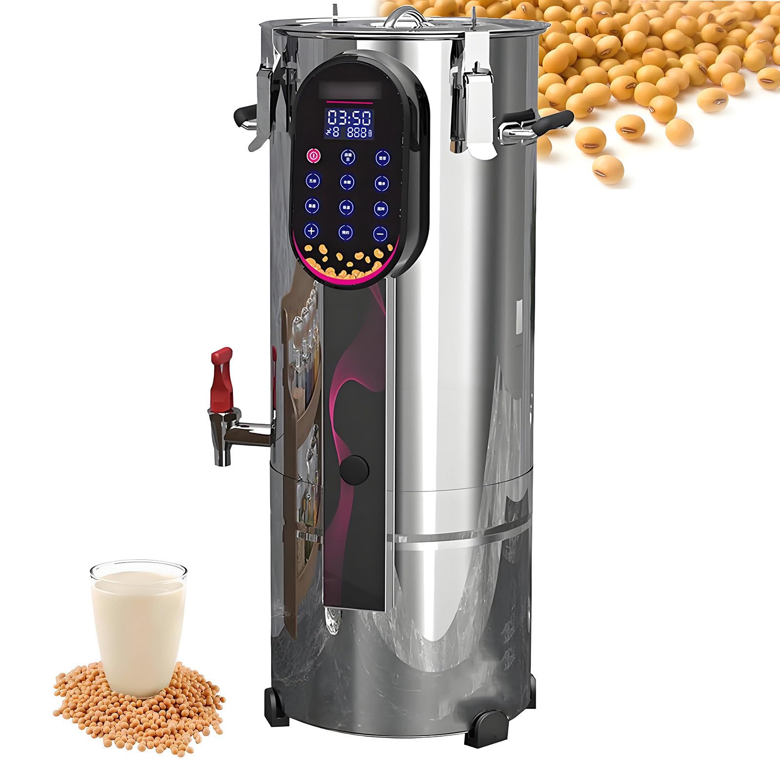 Máquina automática eléctrica para Leche de Soja Comercial, con Filtro extraíble y Temporizador de separación de residuos. Adecuada para cocinas y restaurantes. 40L