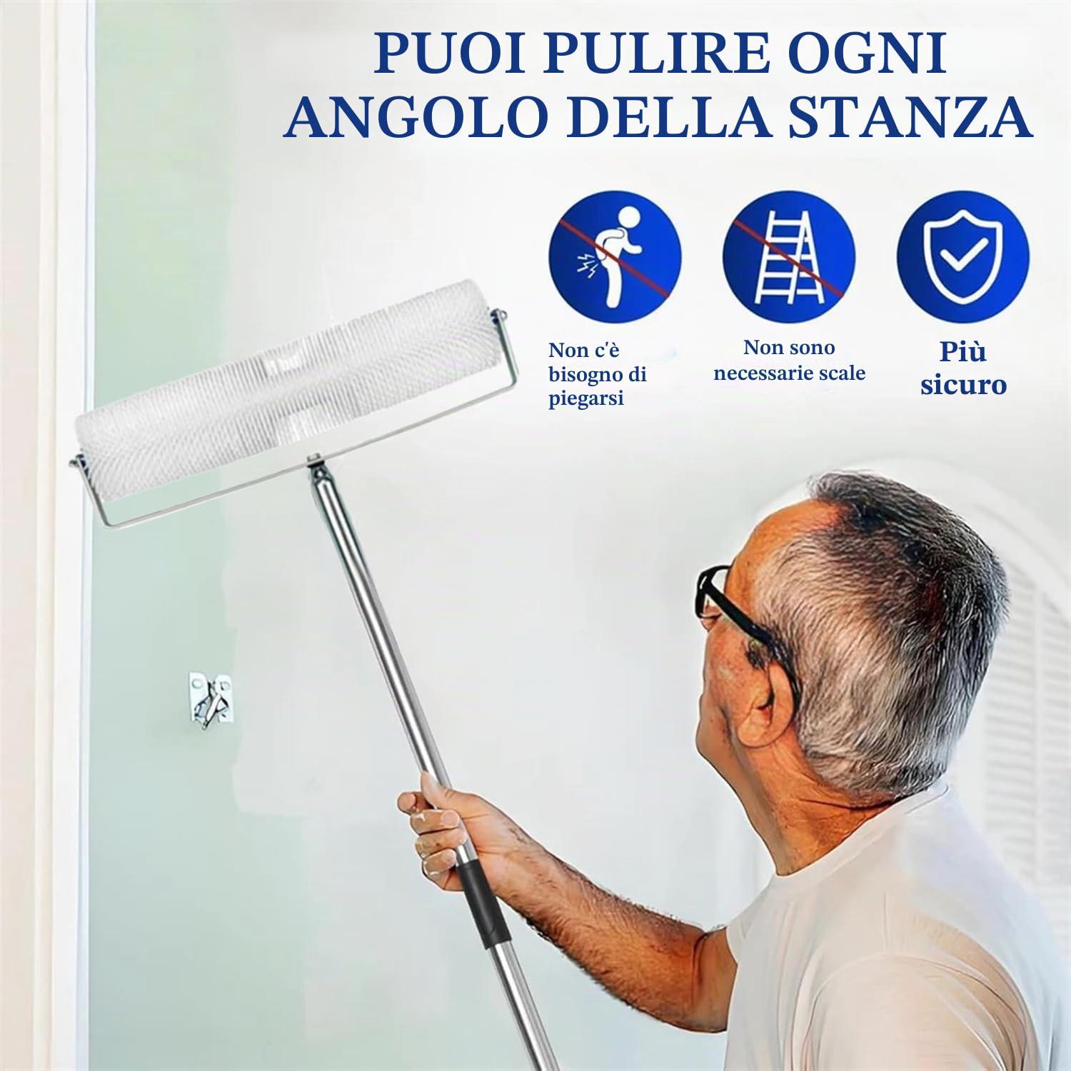 Kit di Strumenti Autolivellante per Pavimenti,Asta Telescopica 175 cm,Grandi Superfici 56cm,Rullo Frangibolle 13mm,Scarpe Chiodate Punta Lunga 3 cm,con Rullo Pittura,per Livellare Parete Pavimento