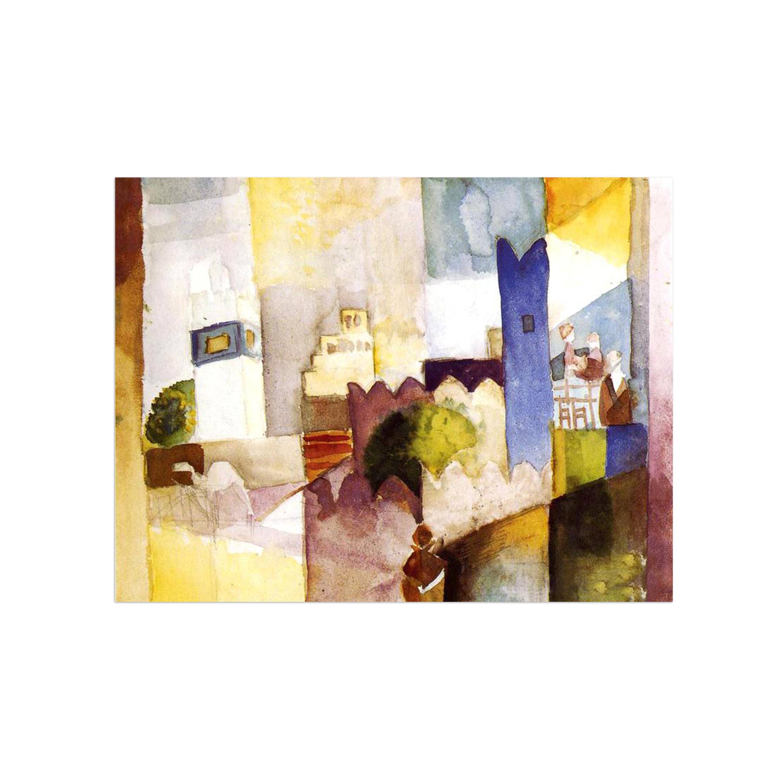 Sdyskkug Unframed August Macke Famous Wall Art For Living Room. Untitled. Canvas Artwork Picture. Prints Reproduction Modern Home Decor 80X60cm