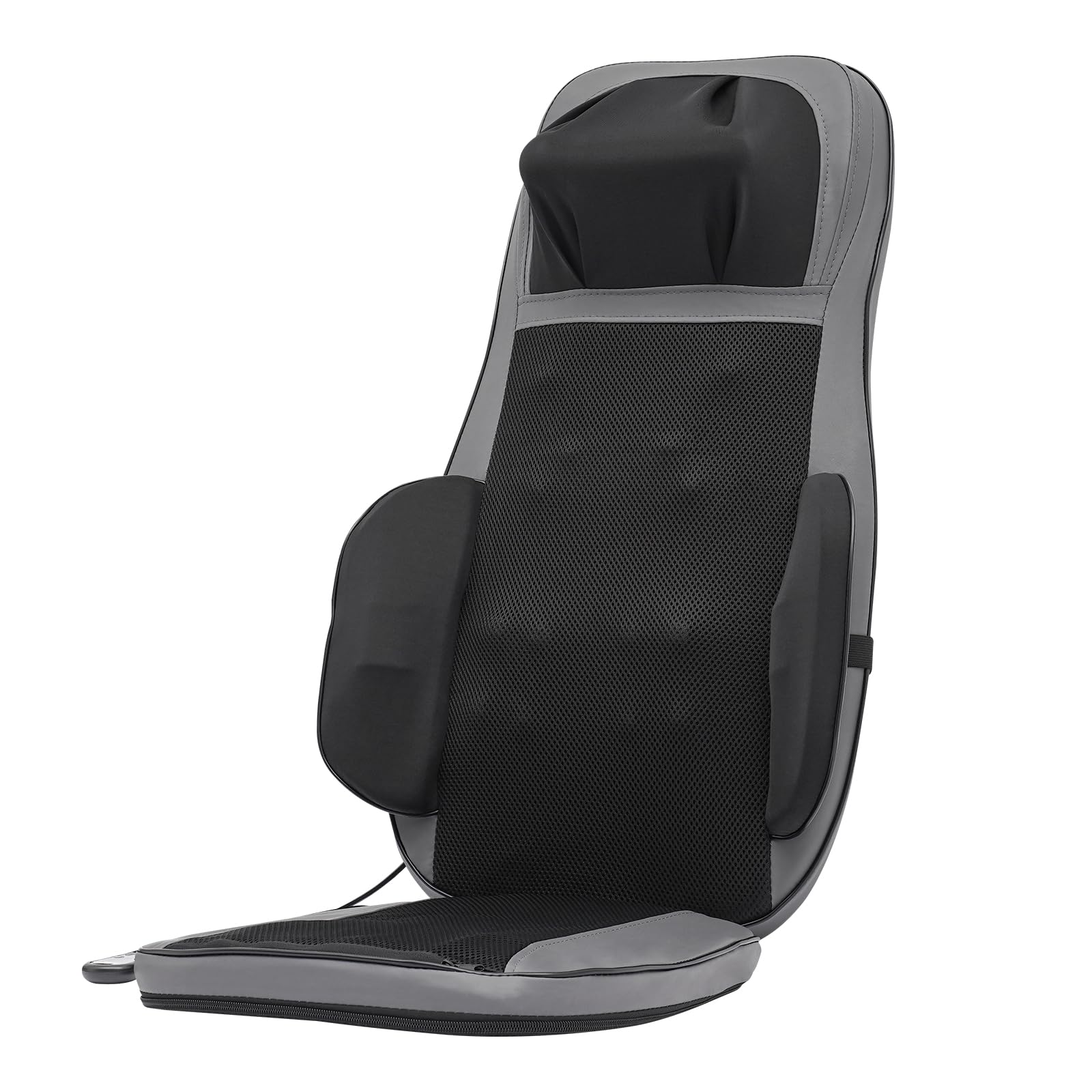 Alfombrilla de masaje para todo el cuerpo, cojín de asiento de masaje de espalda, cojín de masaje, con 4 motores de vibración, compresas calientes y 3 modos de masaje