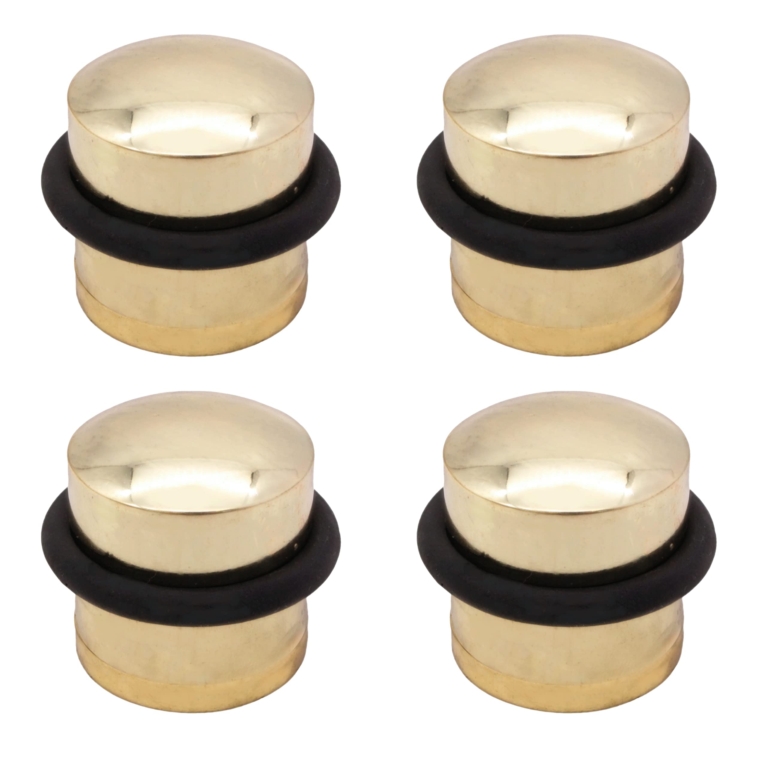 Eai Brass Plated Door Stop Dome Solid Floor Mounted - Pack Of 4