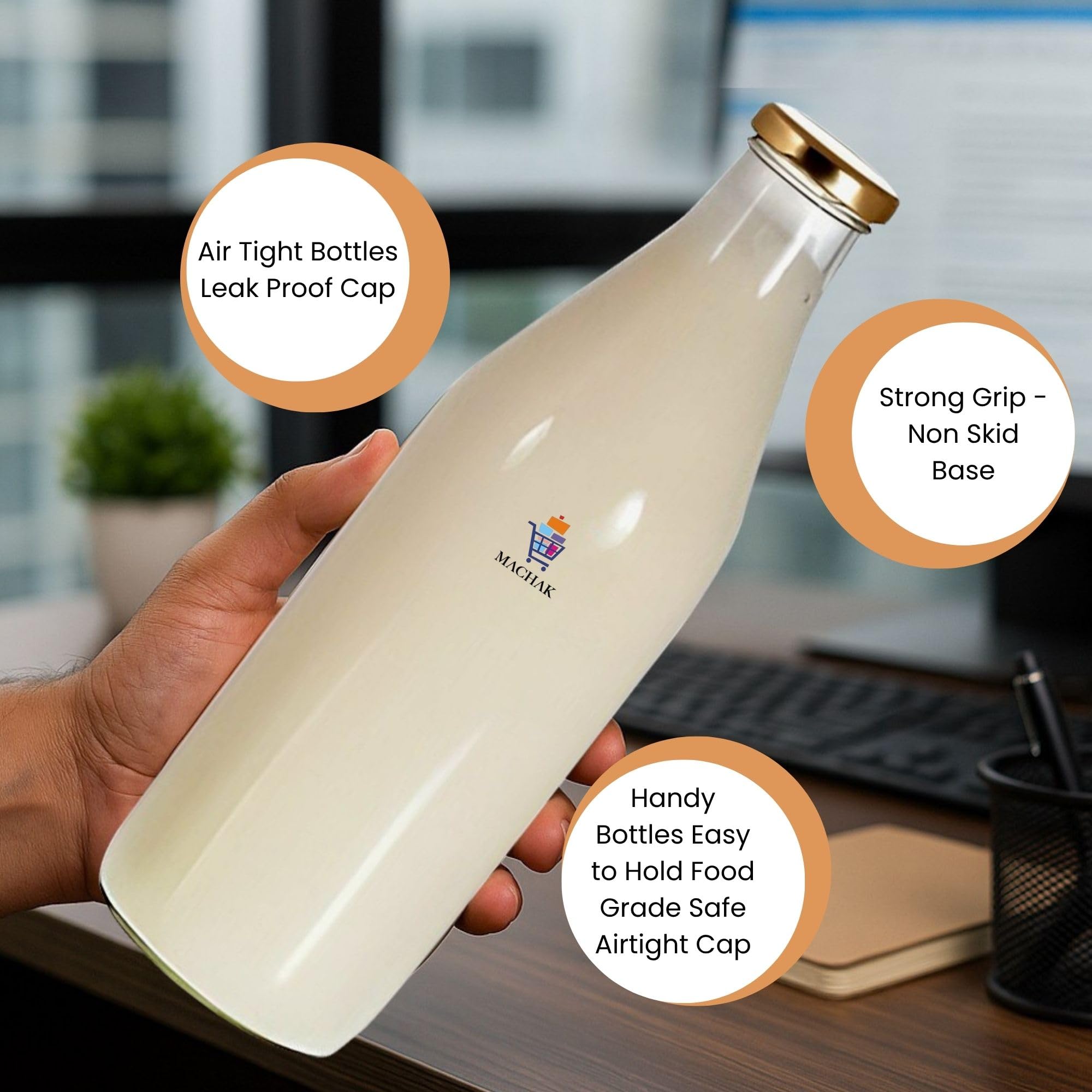Glass Water Bottle - 500ml - Reusable & Airtight -7 Glass Water Bottle - 500ml - Reusable & Airtight -7
