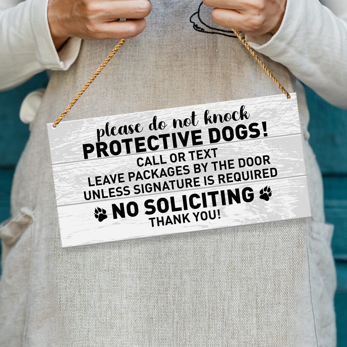 "Do Not Knock" Dog Welcome Sign - 8x10 Inch Plywood Outdoor/Indoor Decor