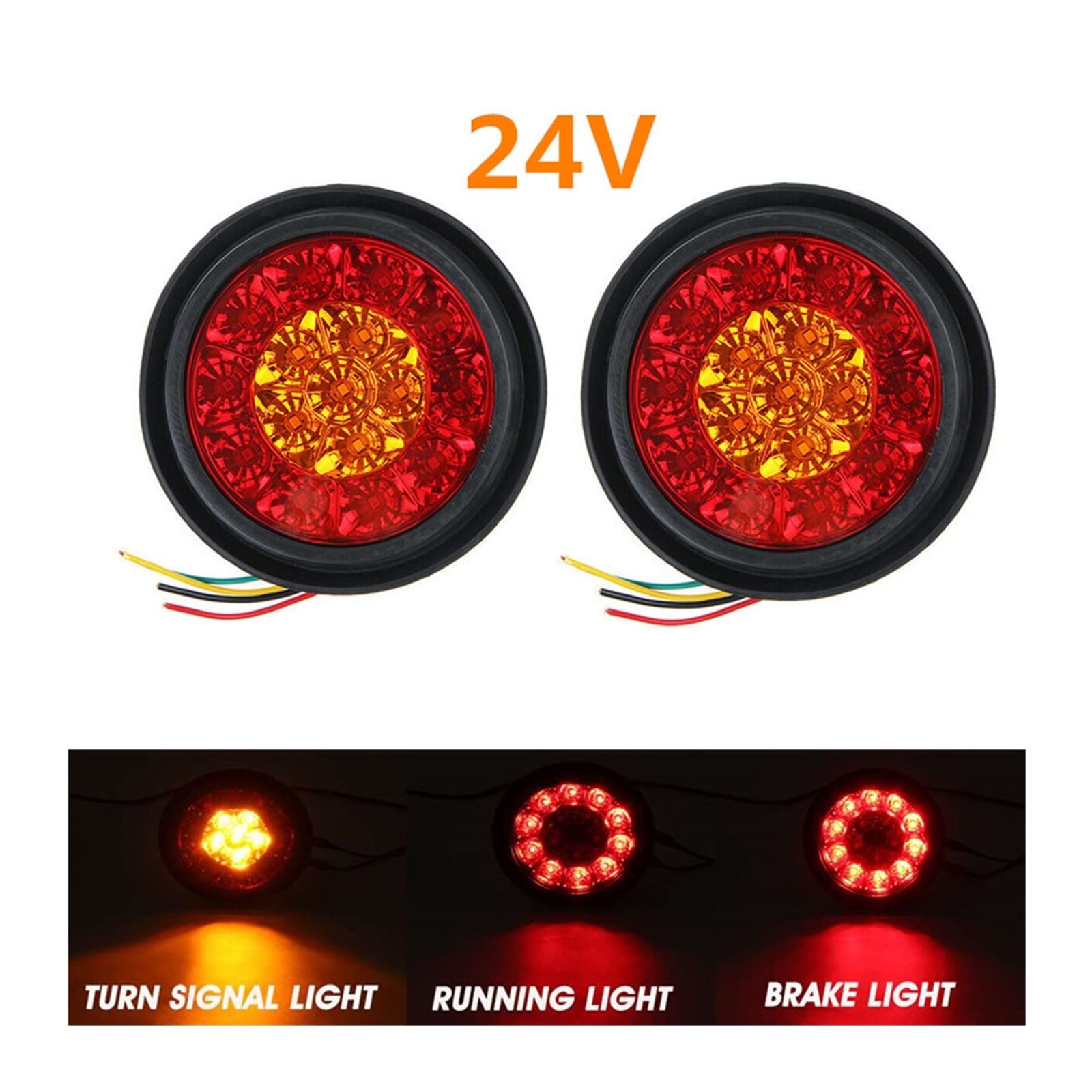 2 Feux Arrière LED Remorque - 12-24V - Étanches IP67 - Rouge - Pour Remorque, Camping-car, Van - 8