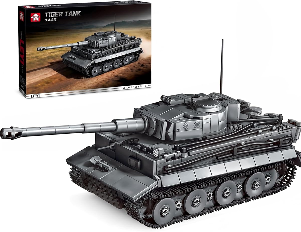 WW2 Heavy Tiger Tank Building Set for Teens | Army Vehicles Collectible 1:35 Scale Model Toy to Build and Display, Gift Ideal for Historical Enthusiasts & Adults, 1054 PCS