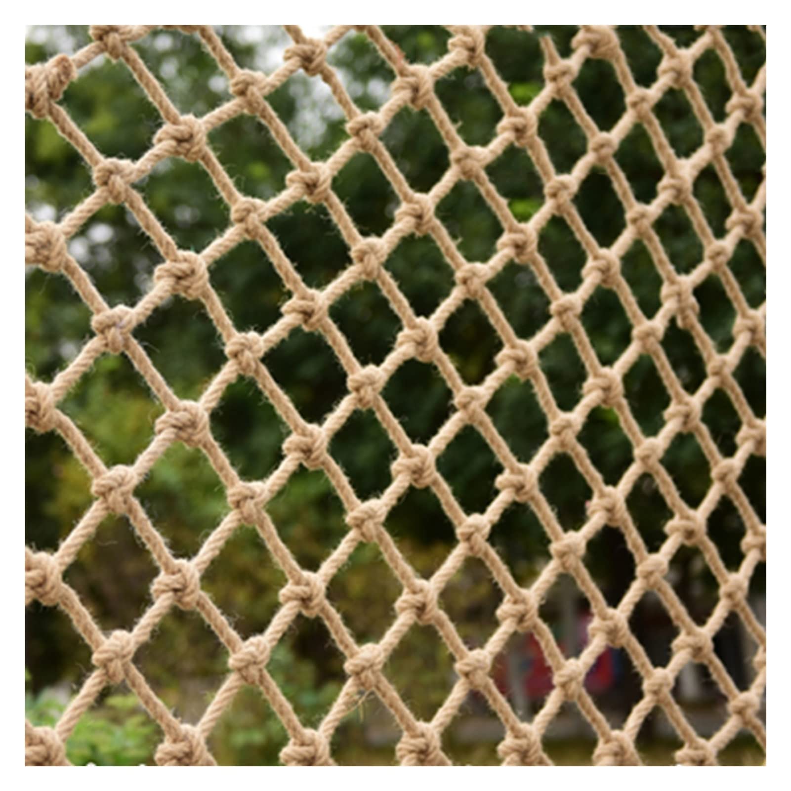 GLDYTVF Safety Hemp Rope Net for Balcony, Stairs, and Garden - 8mm Thick Protective Netting for Playground, Decorative Cord (2x2m, Color: 15cm)