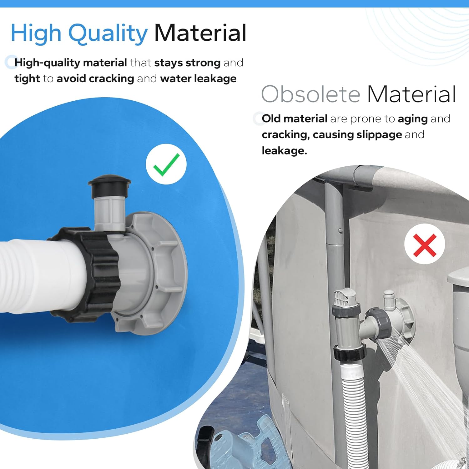 12355 Large Inlet Air Nozzle with Hose Compatible with Intexx 1900-2450gph Pumps, Pool Inlet Air Nozzle for Intexx 18' and Larger Pools, Strainer Grid Inlet Water Jet Nozzle Kit, Pool Replacement Part