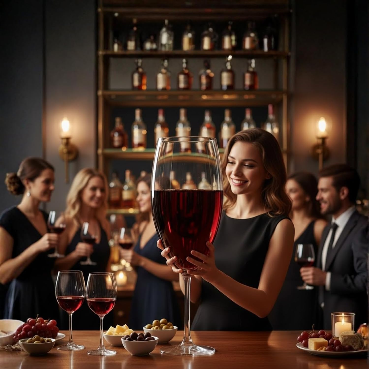 Worlds Largest Giant Wine Glass - Huge 32 Inches, 3.7 Gallons, Mega Pint, Huge Stemware, Clear Decorative Hand Blown Glassware, Large Novelty Stemware/Champagne Magnum Chiller, Oversized XL Goblet