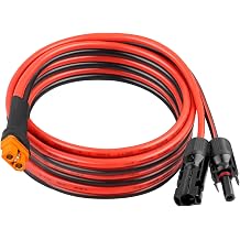 Solar Panel Adapter Cable to XT60i 10FT - 10AWG XT60i Female Solar Cable Tinned Copper Wire with PVC Jacket, XT60i Solar Extension Cable for Power Station and Portable Generator