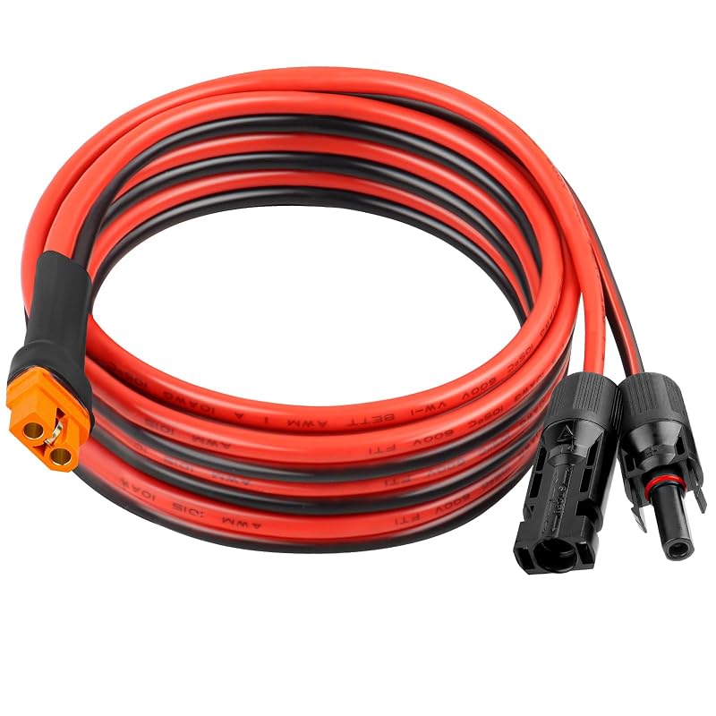 Cabo adaptador solar XT60i com fio de cobre estanhado 10AWG e revestimento PVC, 3,05 m, XRDS -RF
