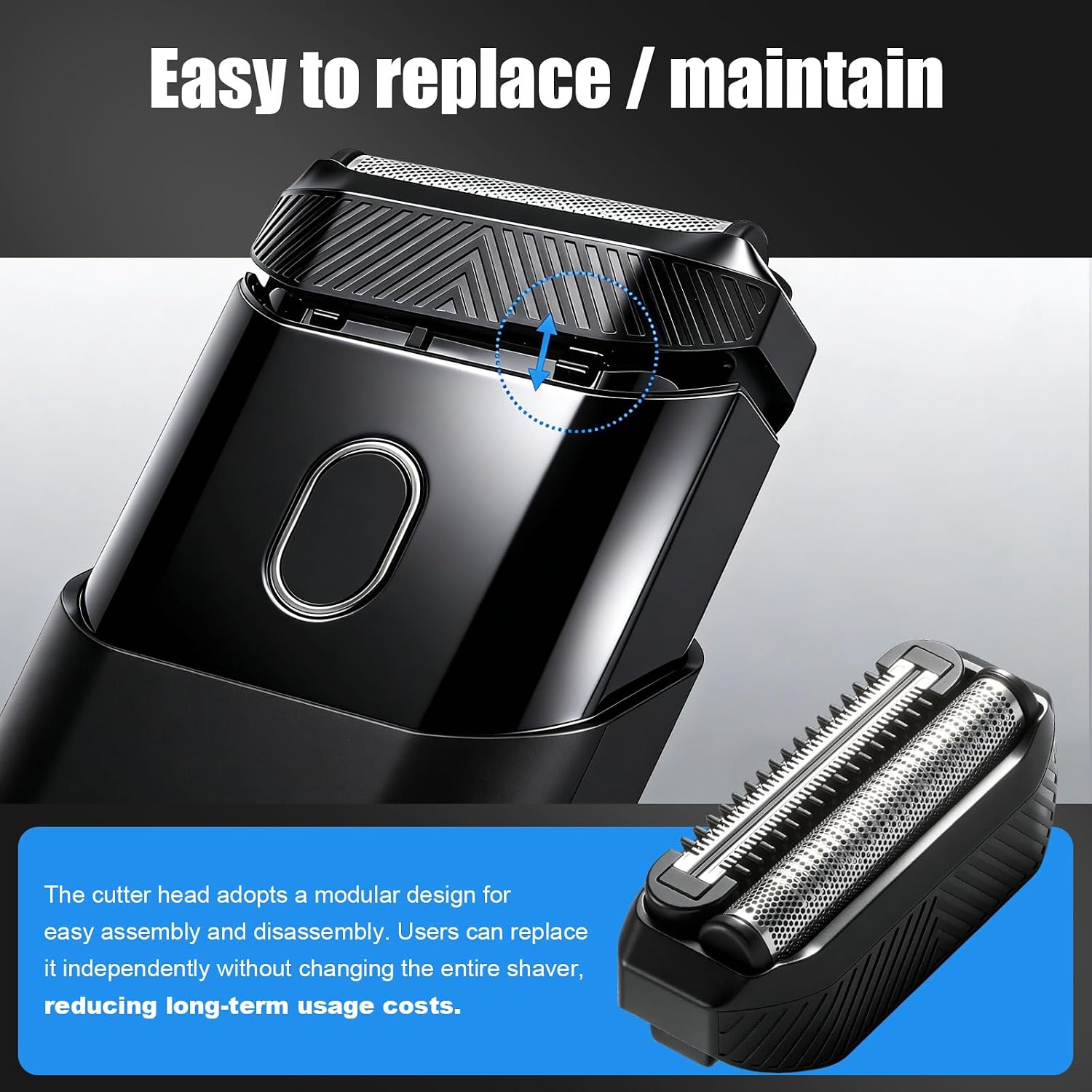 Replacement Foil Blades Compatible with MANSCAPED The Handyman, Men’s Portable Travel Facial Hair Groomer Shaver Refills-3Packs
