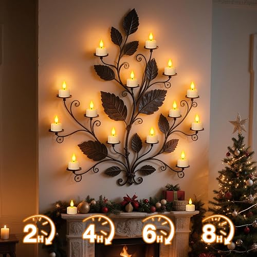 Miniatura 5 de SoulBay Velas de té recargables con control remoto, 12 velas LED parpadeantes sin llama con temporizador y cable de carga USB, no necesita batería,