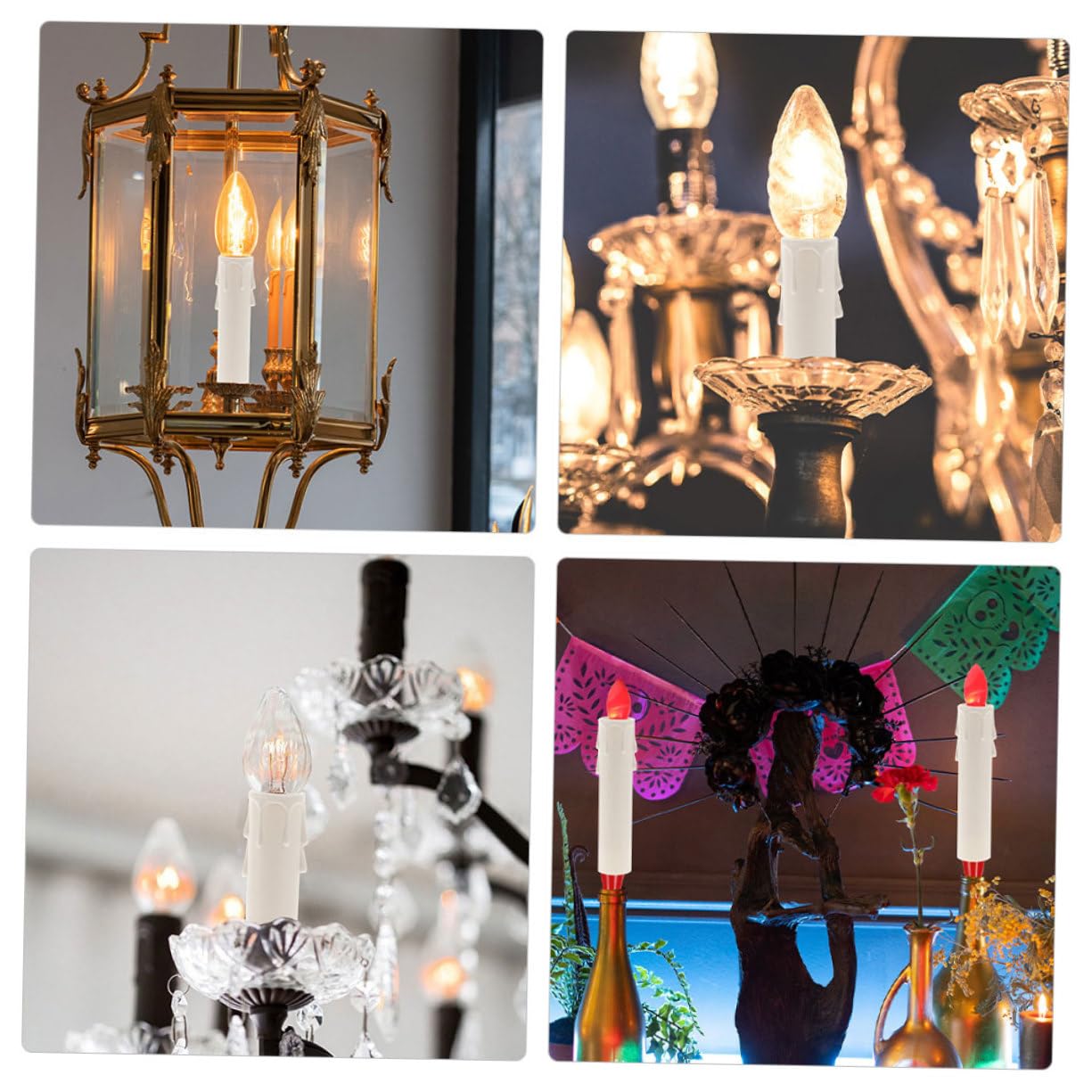 VALICLUD 15 pezzi Manicotti in plastica per candele lampadario tubi cilindrici eleganti antigoccia tappi per la decorazione della casa hotel e matrimoni