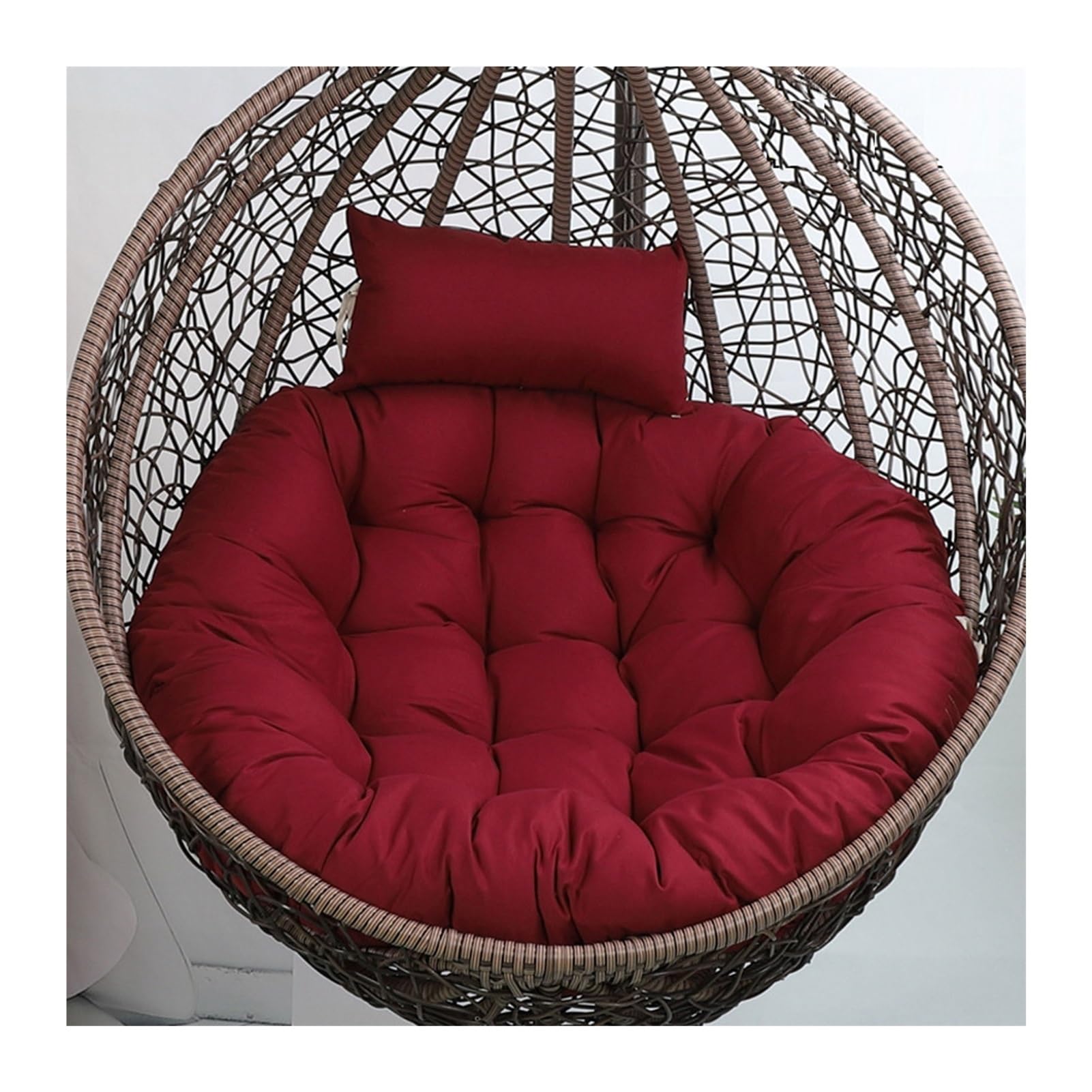 Yahbrra Cushion for Outdoor Hanging Chair, Hanging Basket Cushion, Replacement Cushion for Hanging Chair, Seat Cushion Cushion for Hanging Chair(Dark red,135size (diameter: 120cm))