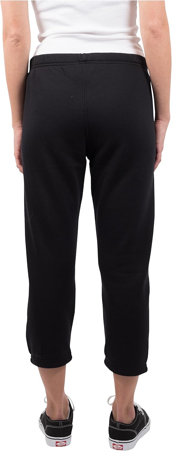 Ultra Game NFL Atlanta Falcons Womenss Jogger Pants Capri Cropped Fleece Sweatpants, Black, Medium - Image 2