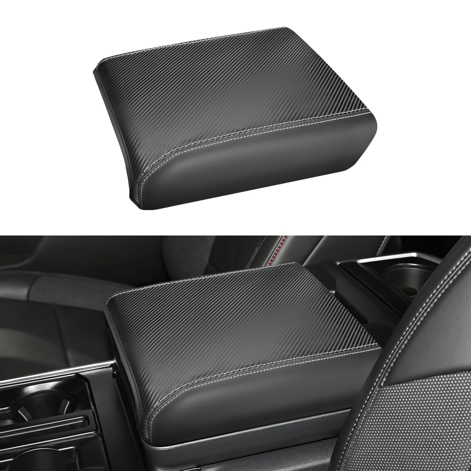 INTGET Center Console Cover for 2026 Ford F150 Accessories 2021 2022 2023 2024 2025, for 2022-2026 F150 Lightning Interior Middle Armrest Arm Rest Cushion Protector(Only fit for Work Surface Console)