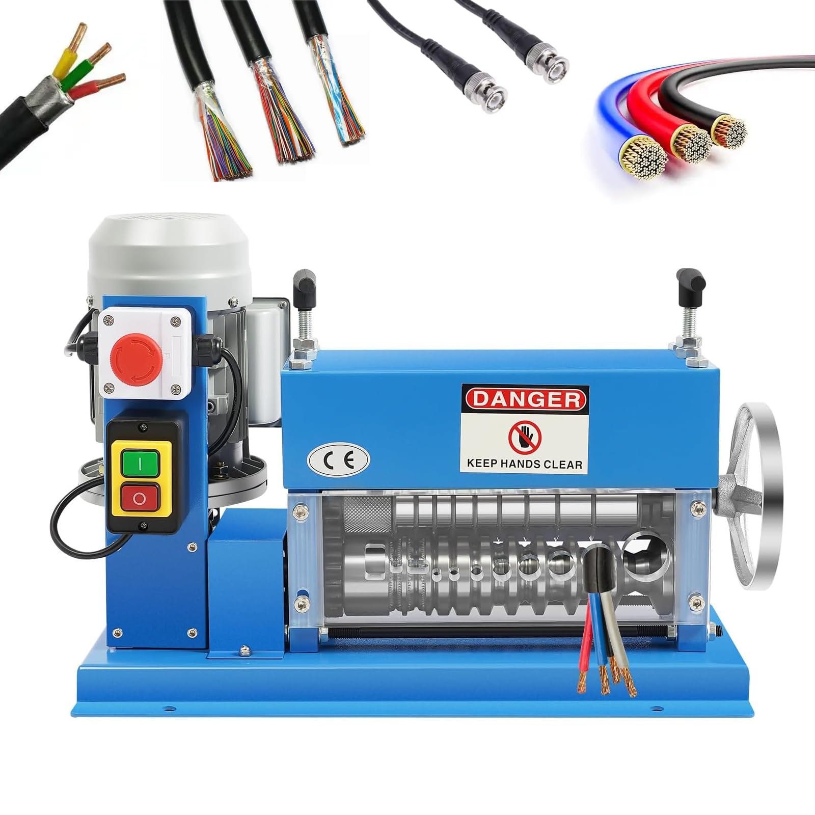 Máquina peladora eléctrica de cables, pelacables automática de 370 W para alambre de cobre, 1,5 mm-38 mm, 20 m/min, pelacables eficiente con 11 canales y 10 cuchillas