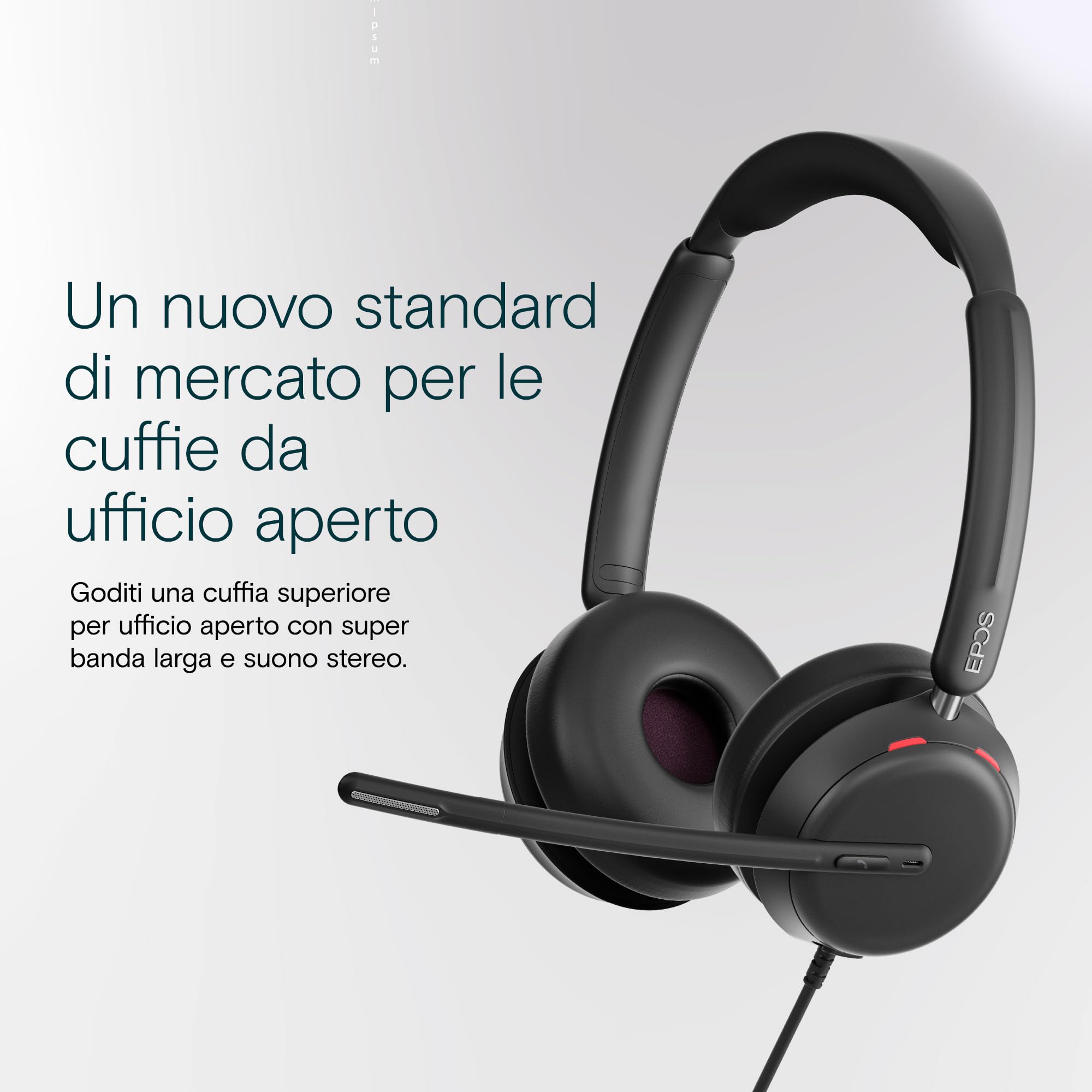 EPOS IMPACT 860T ANC Cuffie con Cavo Doppio Padiglione e Active Noise Cancelling, Certificato Teams, USB-C e USB-A, Super Wideband Audio, Ottime per Chiamate, Zoom, Ufficio, Casa e Lavoro Ibrido