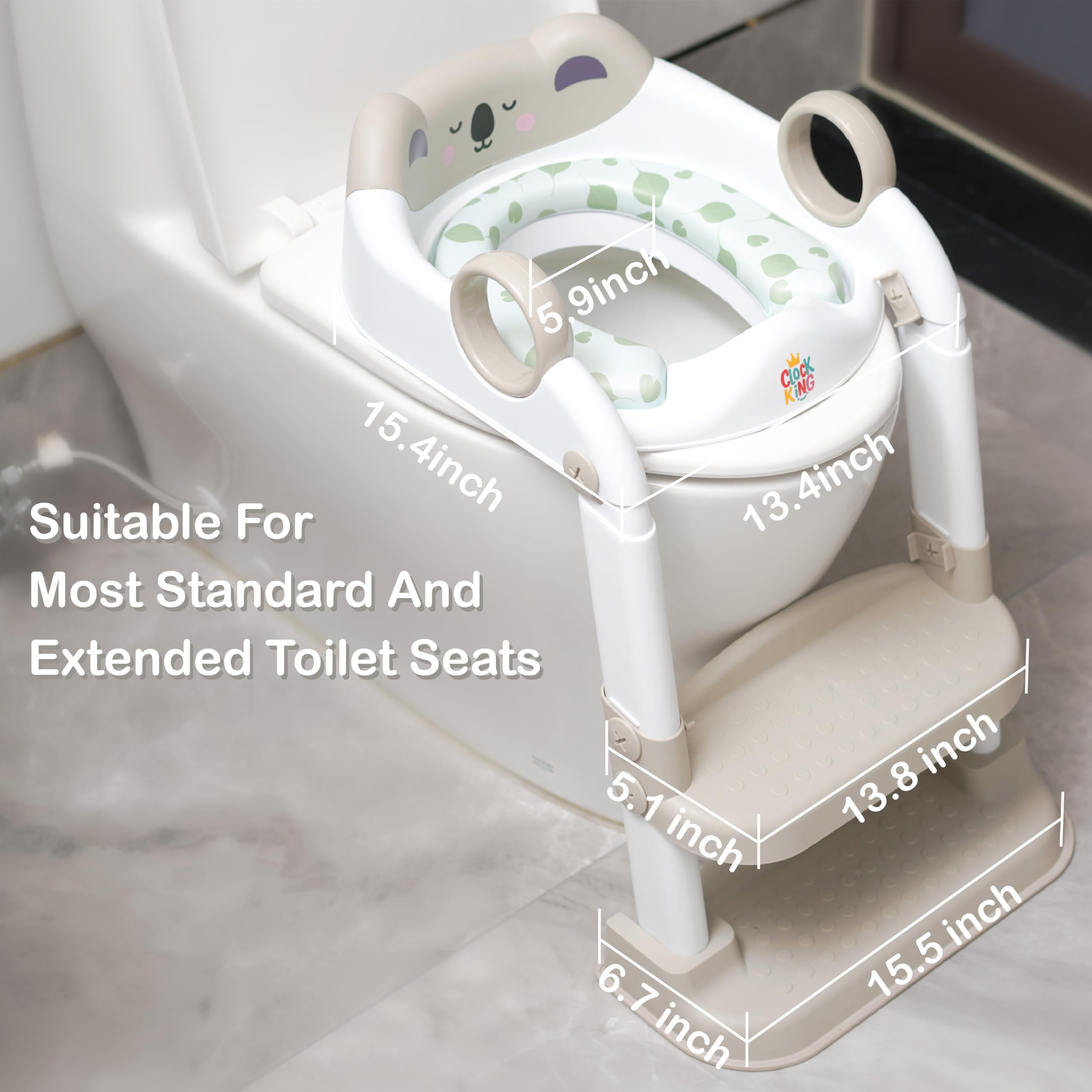 Asiento de entrenamiento para ir al baño, bonito diseño de koala, asiento de inodoro plegable con cojín suave, adecuado tanto para niños como para niñas, con protector contra salpicaduras