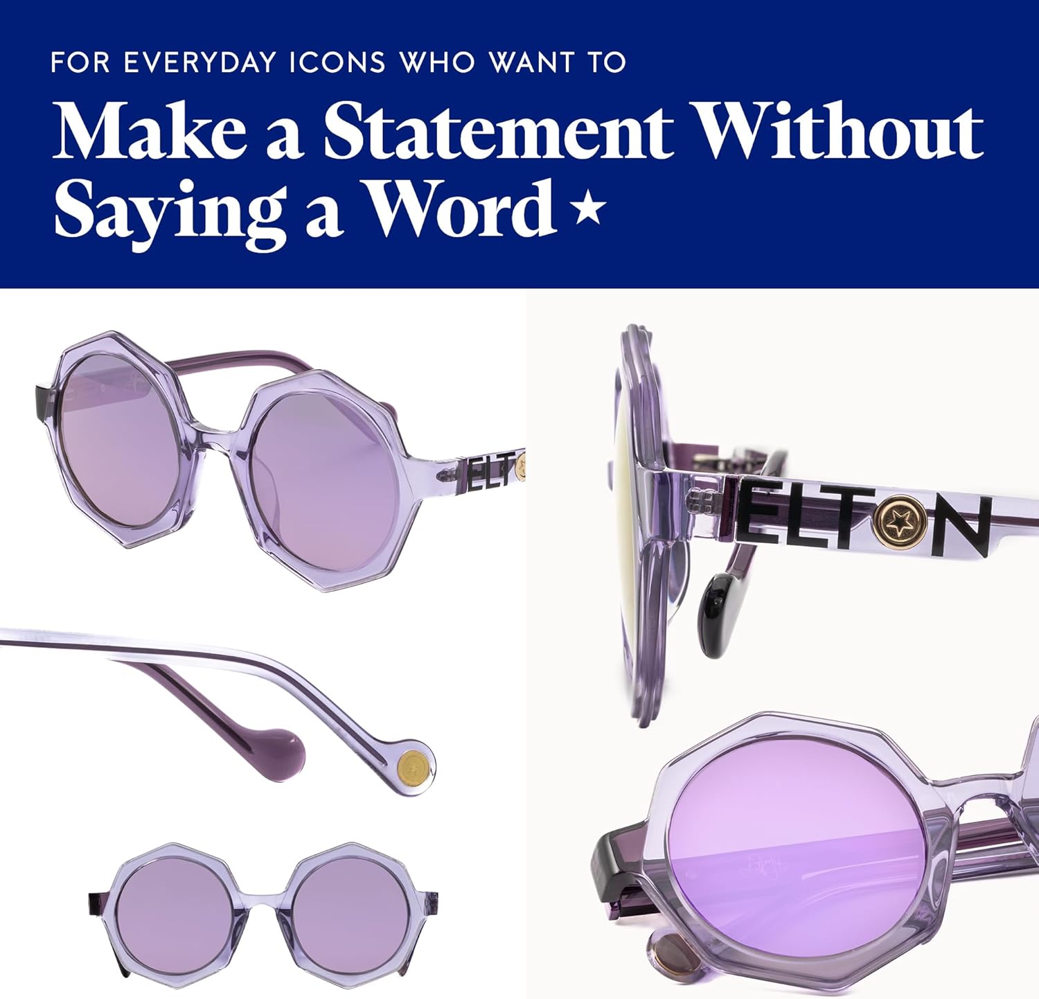 Elton John Eyewear Tinted Glasses for Men & Women, Fashion Tint - Eyeglases with Non-Glare Lenses & 100% UV Protection