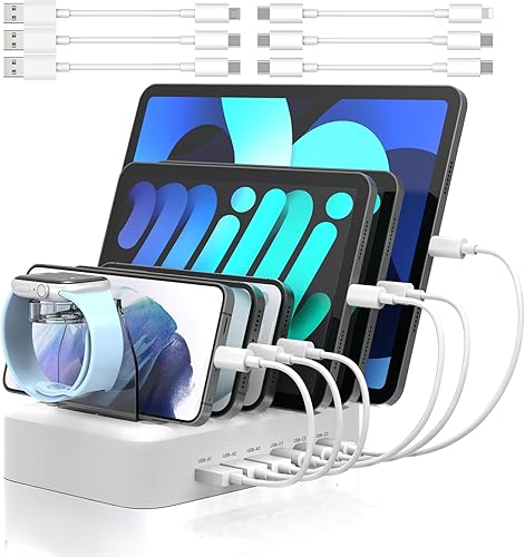 MSTJRY Estación de carga USB C para múltiples dispositivos, para Apple iPad, iPhone, Airpods Series, para teléfonos celulares y tabletas Android,
