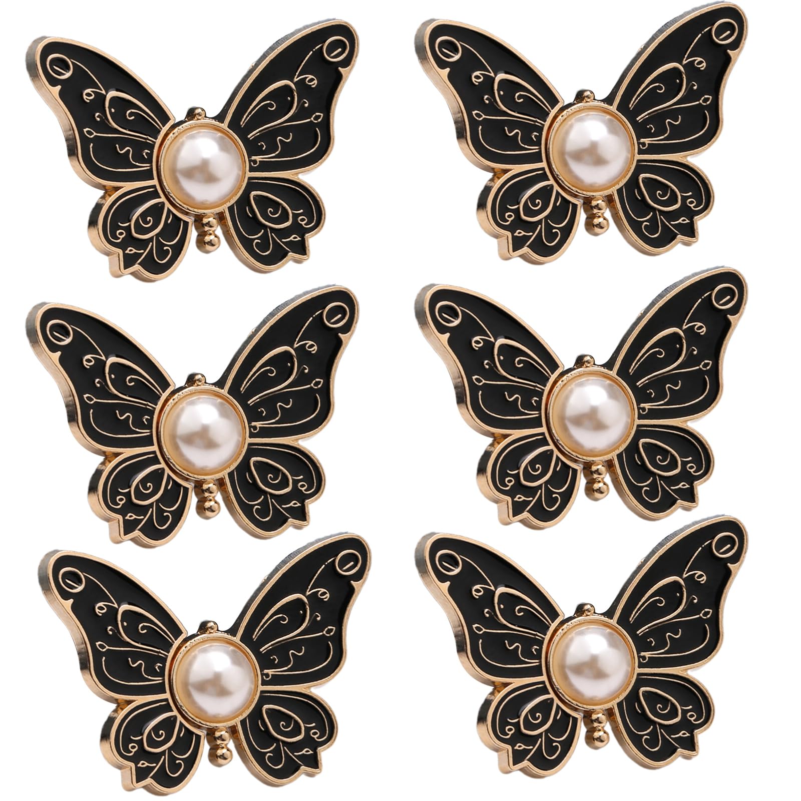 Xjdzineq 1/6 Pcs Butterfly Jeans Waist Buckle Button Pins Not Sewing Required Jeans Button Pin Trousers Waist Tightener