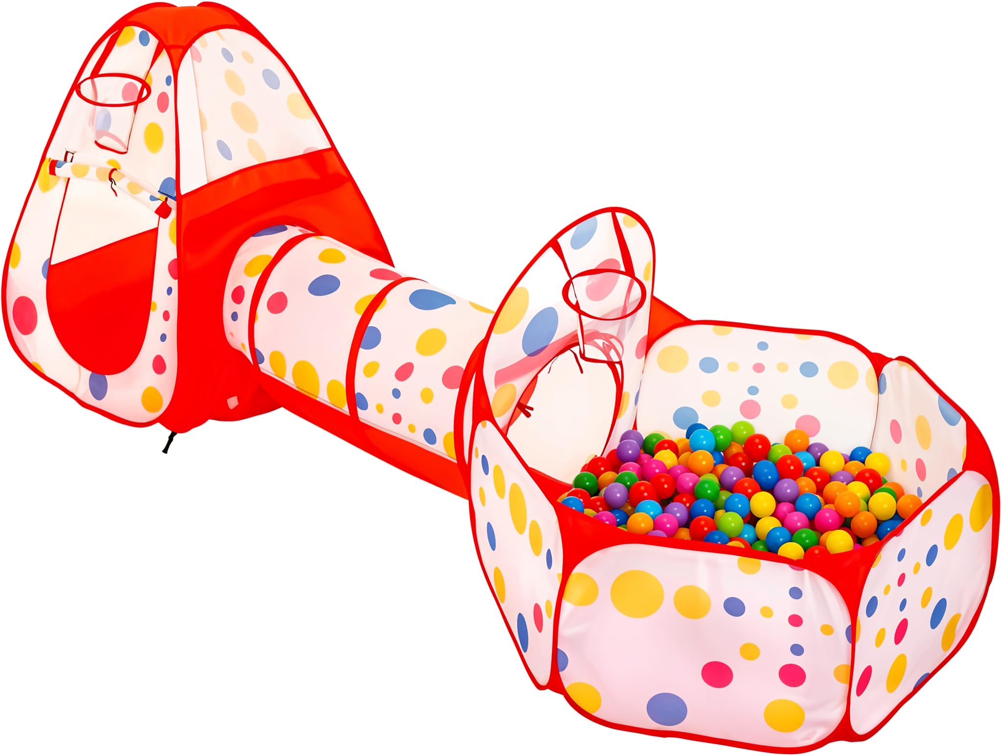 3 en 1 Tienda Campaña Infantil | Piscina de Bolas | Casita Infantil | Tunel Juego Infantil | Plegable Parque Bolas Infantil | Jardín Exterior Interior Casitas Tela Tipi B (Bolas NO Incluidas)