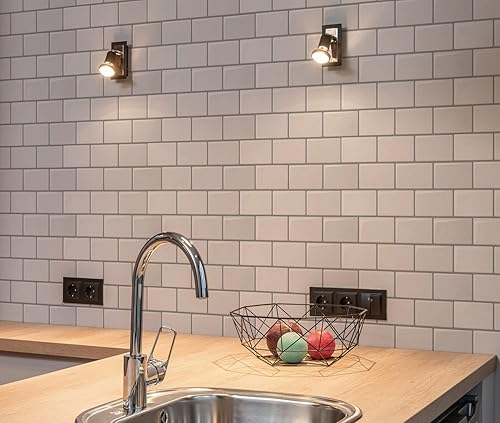 Miniatura 8 de Art3d - Azulejo Subway para pegar en la cocina (1 azulejo, color blanco cálido, más grueso)
