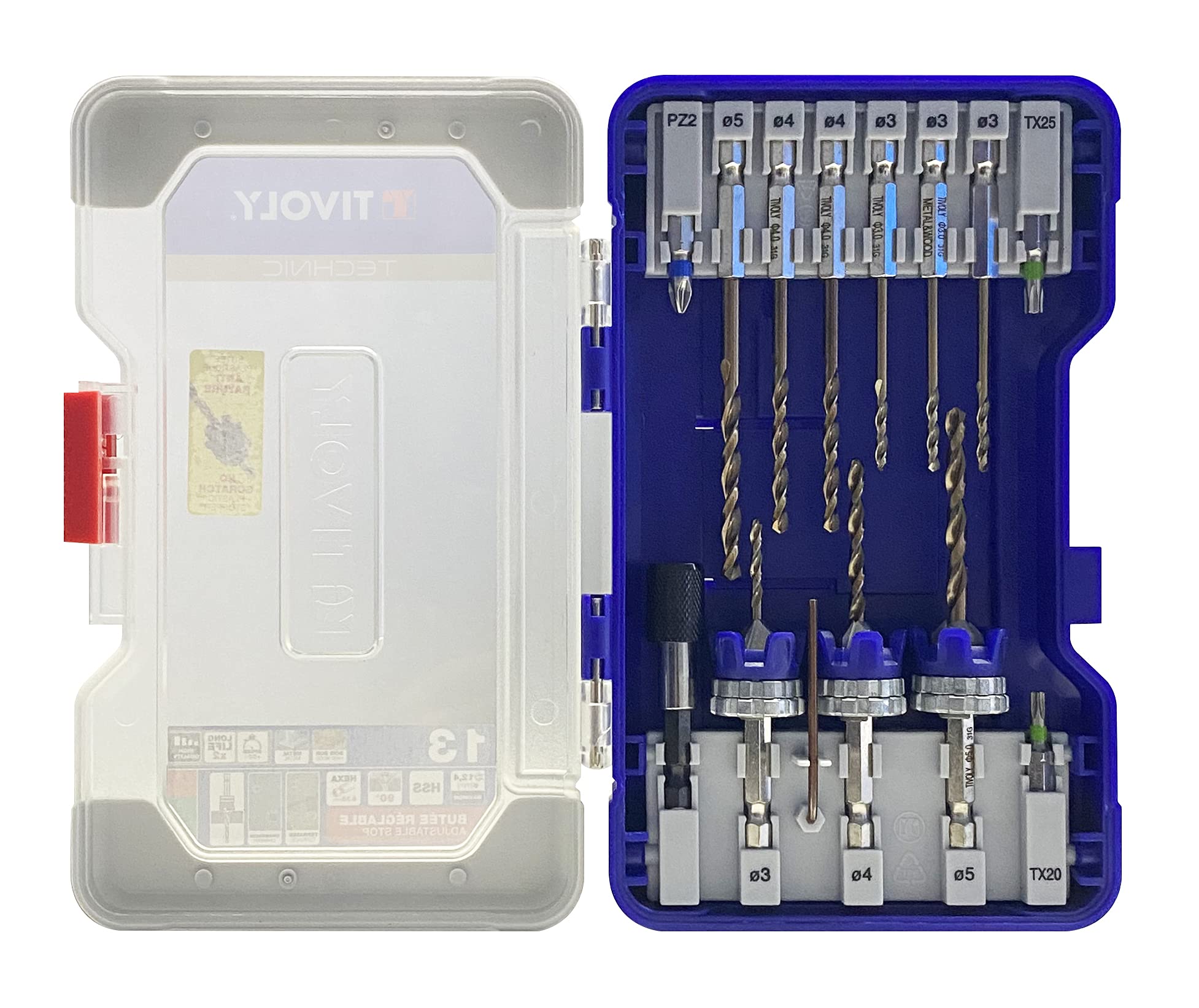Tivoly 11900770001 Ranger - Set di punte per trapano HSS + archetti speciali per terrazza