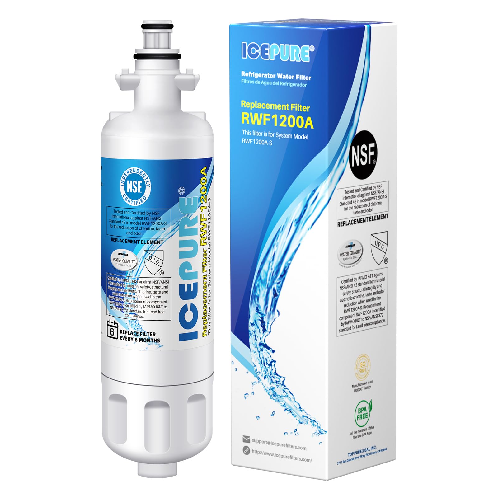 ICEPURE ADQ36006101 9690 Water Filter Replacement for LG LT700P, 1 PACK