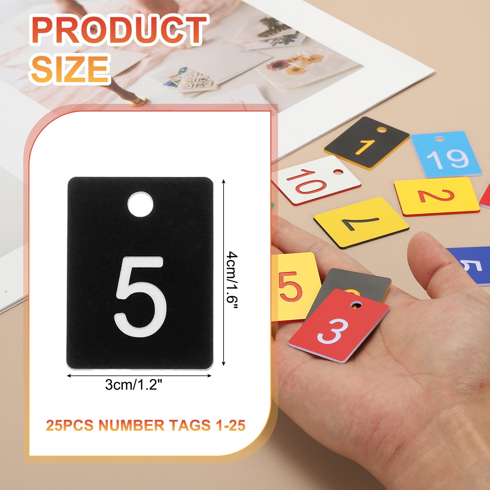 PATIKIL 25PCS Rectangle Number Tags 1-25 - Image 2