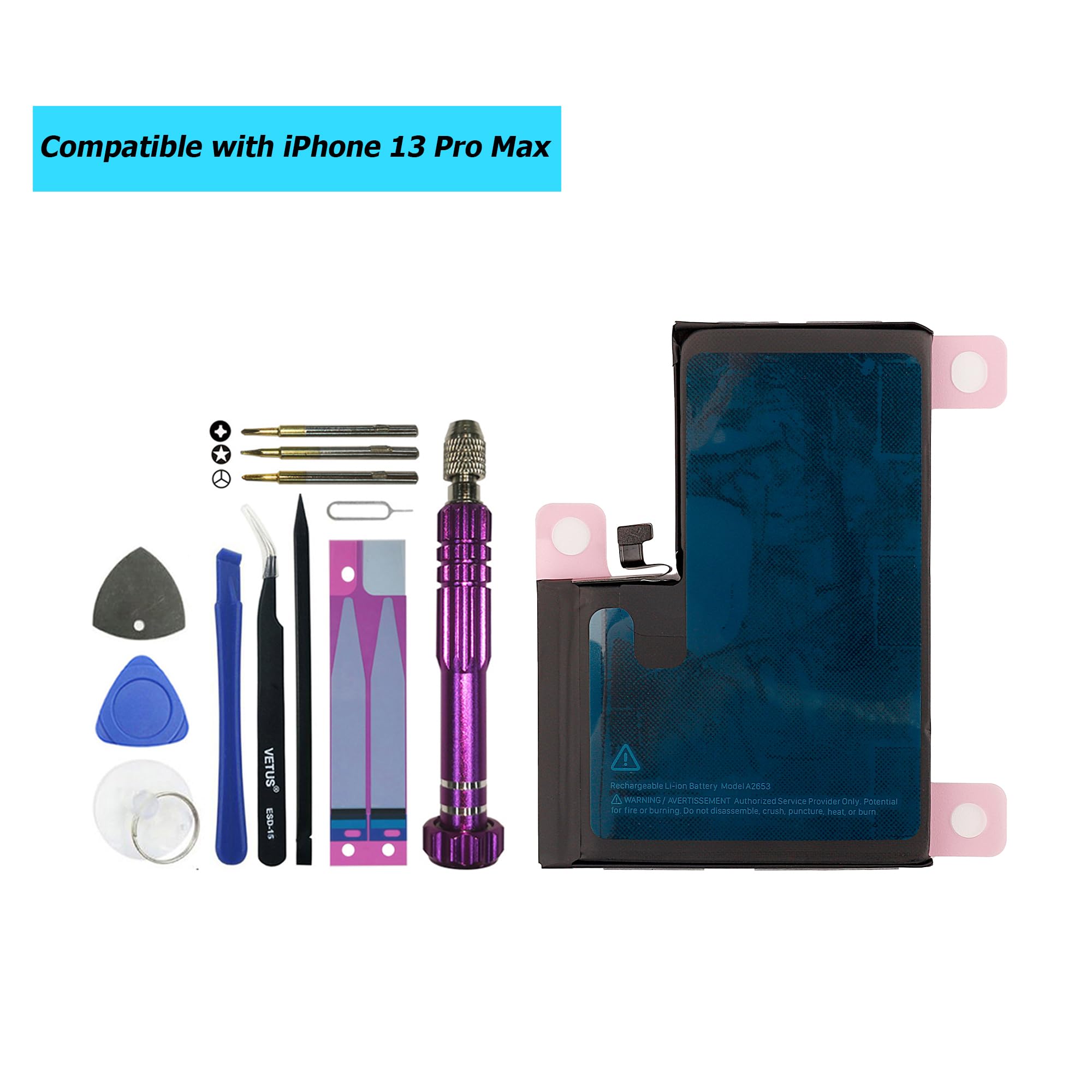 Duotipa 2406mAh Nueva Batería De Repuesto A2660 Compatible Con I-Phone Series 13 Mini Batería Con Kit De Herramientas De Reparación