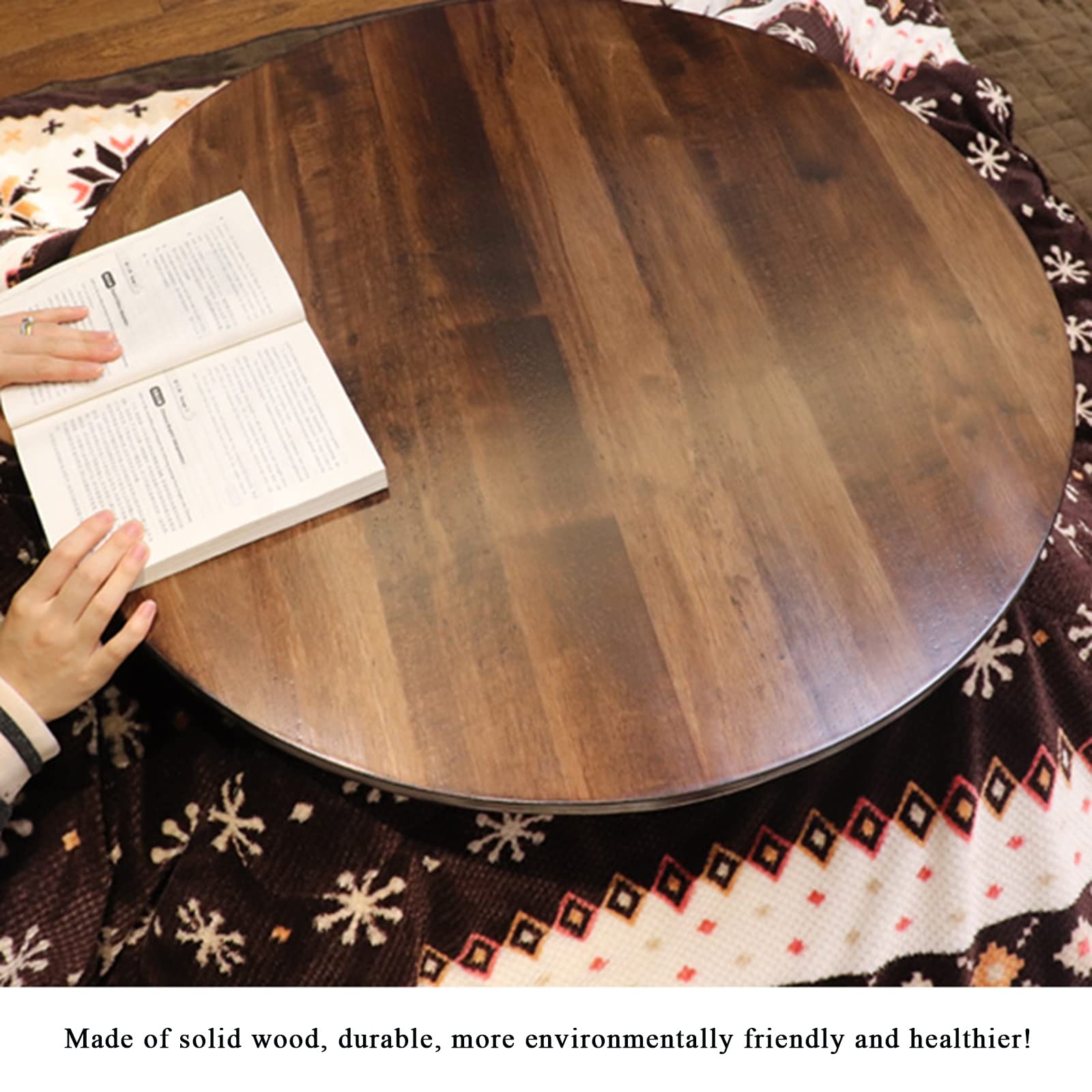Stół grzewczy Kotatsu Stół grzewczy Kotatsu Stół grzewczy Okrągły stół tatami Stolik kawowy do sypialni Stół przy oknie wykuszowym Stół grzewczy + kołdra + dywan + grzejn,