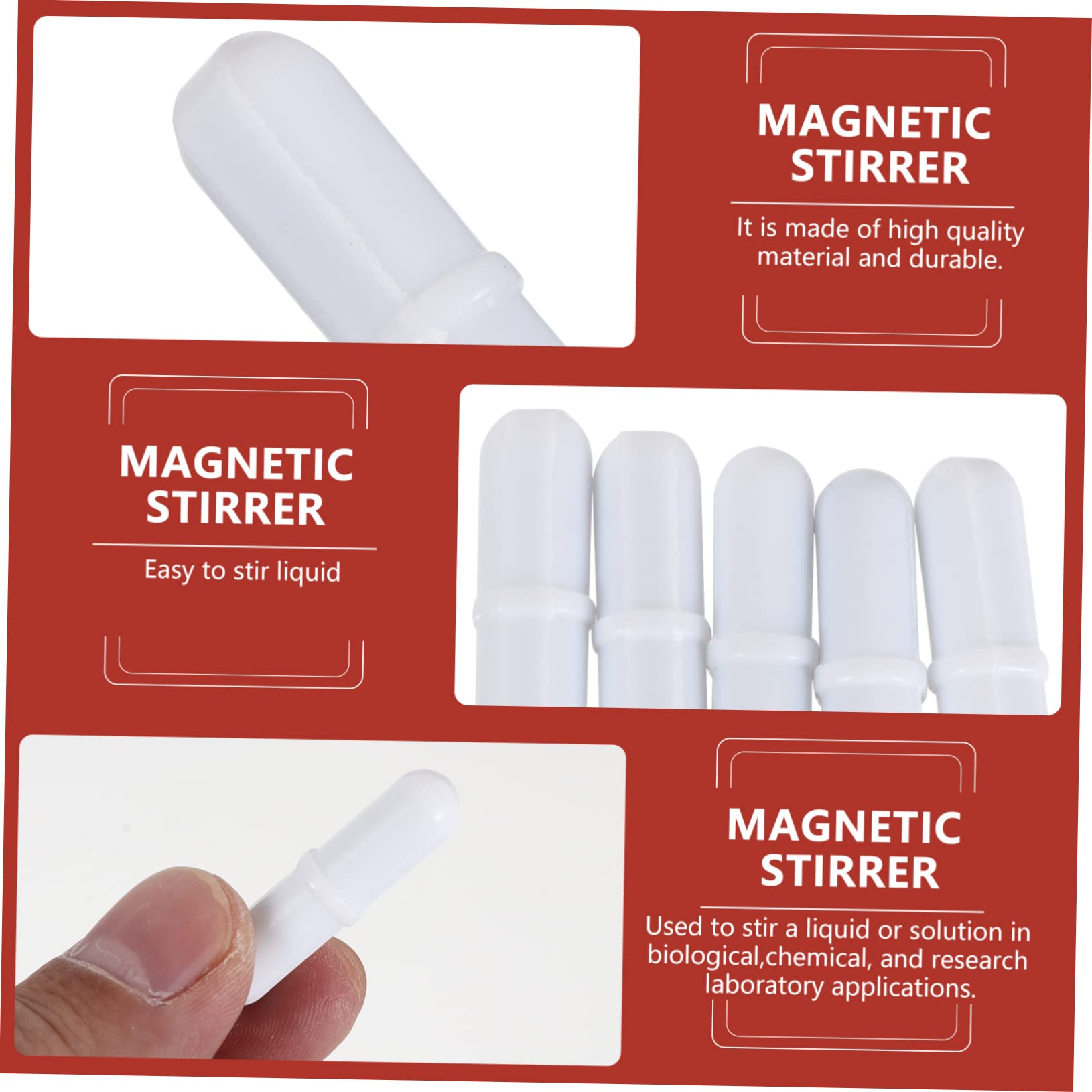 ULTECHNOVO 50pièces Barres De Stirring Magnétiques Ptfe Tiges Agitation Pour Laboratoire Résistantes Température Jusqu
