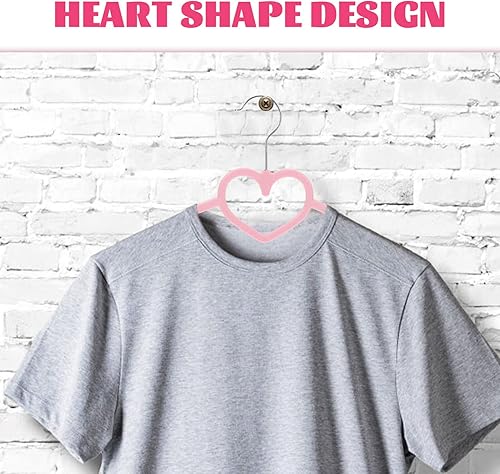 Miniatura 5 de Perchas prácticas de plástico ABS, paquete de 10 perchas antideslizantes con color y patrón de corazón, adecuadas para abrigos, camisas, vestidos,