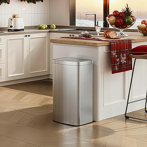 Miniatura 2 de WLIVE Bote de basura automático con sensor de movimiento de 16 galones, cubo de basura automático de cocina de 60 litros con tapa de cierre suave,