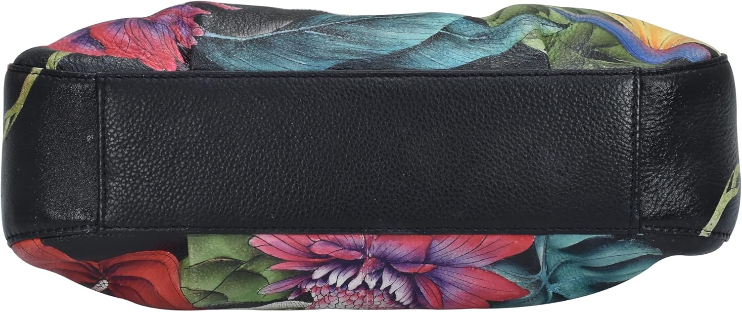 Anuschka Women’s Genuine Leather Shoulder Hobo - Hand Painted Exterior