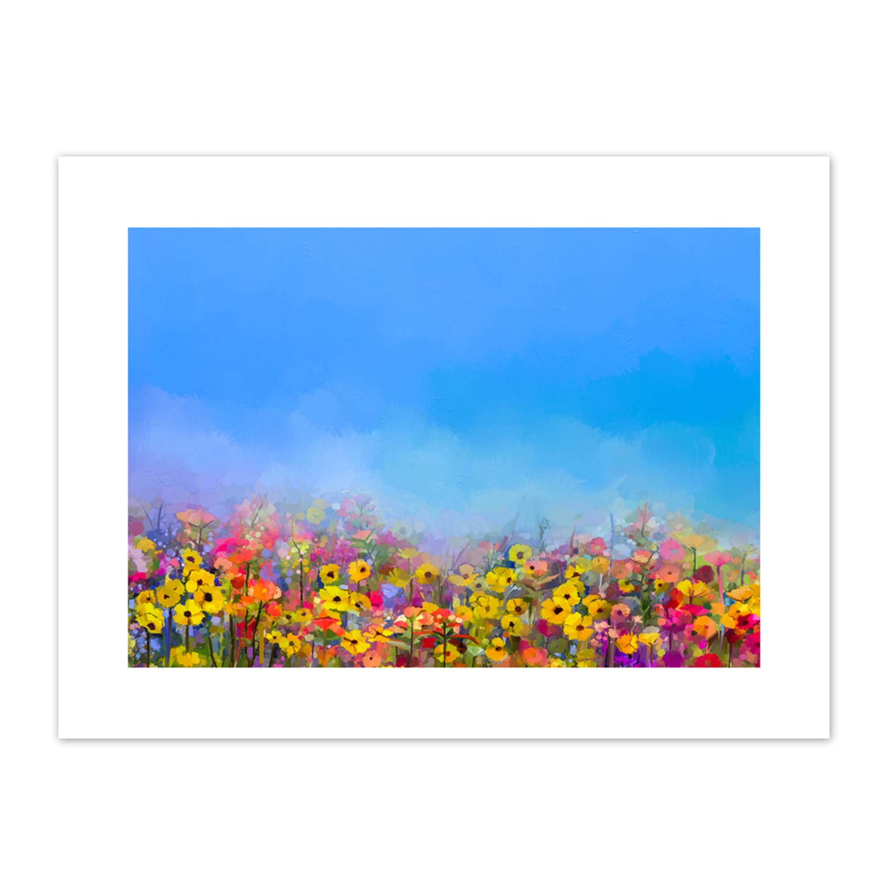 Wee Blue Coo Field of Wildflowers Art Print Canvas Premium Wall Decor Poster