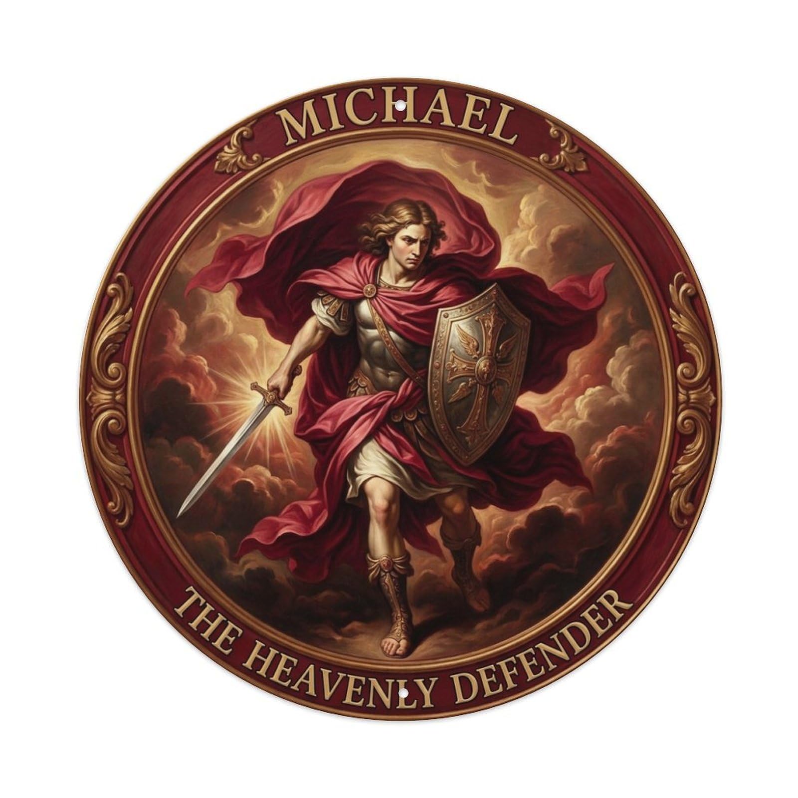 Faith The Heavenly Defender St Michael Archangel Metal Tin Sign