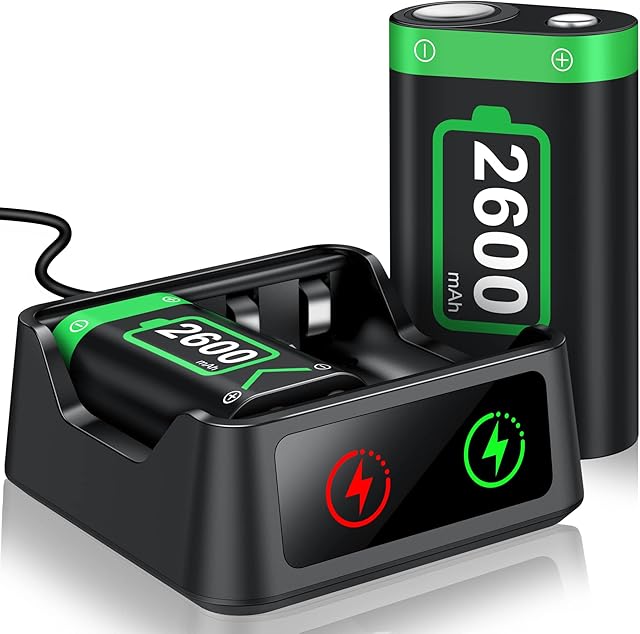 HEYLICOOL Controller Battery Pack for Xbox Series X|S/Xbox One, Rechargeable Battery Pack with Xbox One Charger, 2x2600 mAh Battery Pack Work with Xbox Series X|S/Xbox One/Xbox One S/X/Xbox One Elite