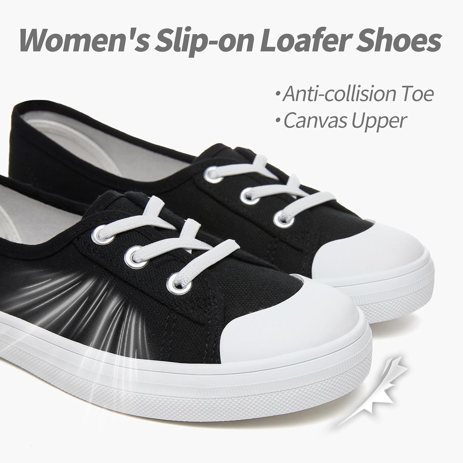 Uoidru Womens Slip On Shoes Low Top Canvas Sneakers Lightweight Casual Walking Shoes Fashion Work Sneakers - Image 6