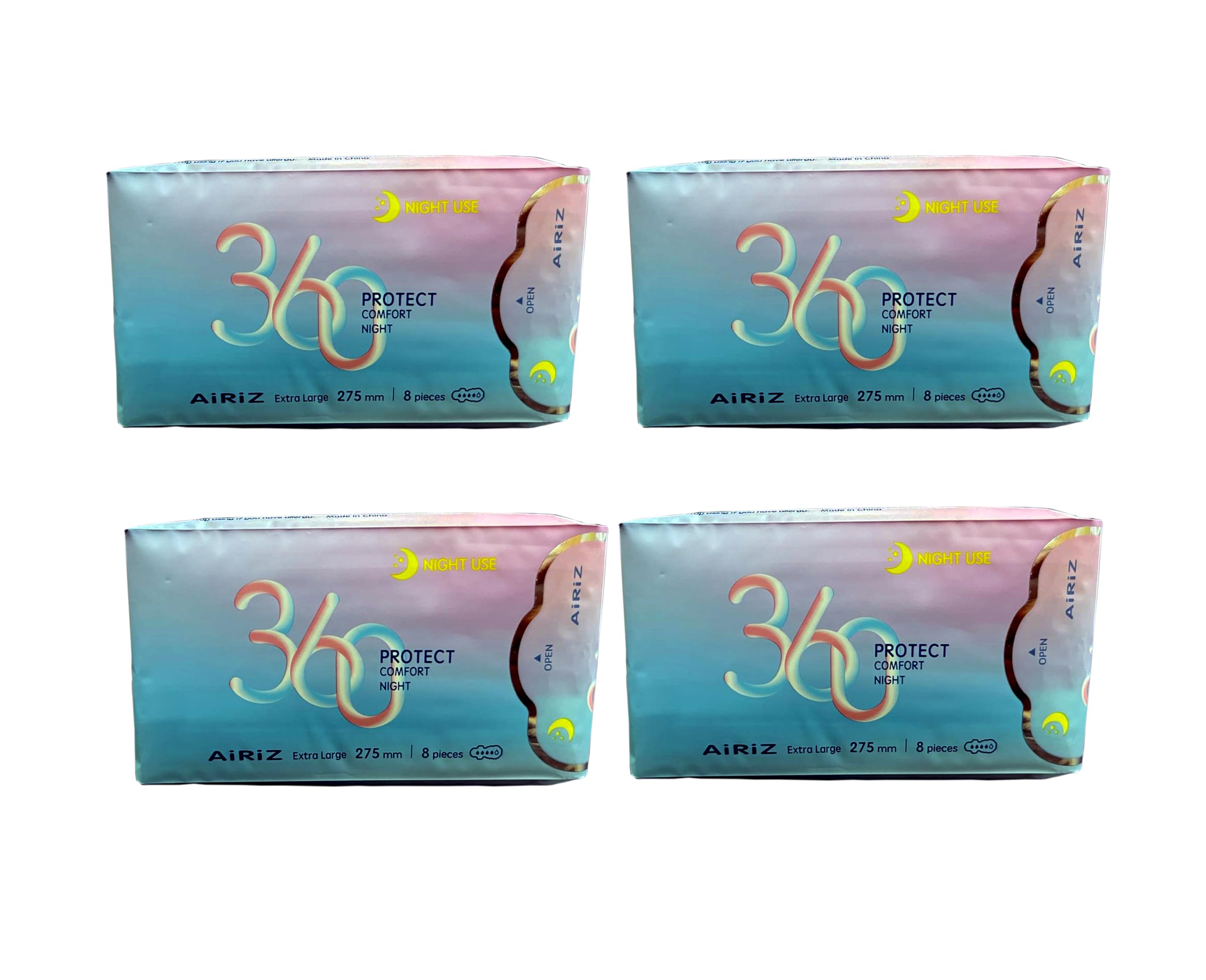 AIRIZ Extra Large 360 Protect 275mm Night Use 8pc Sanitary Pad pack of 4 (B0D2P2WLJH) Amazon Price History, Amazon Price Tracker