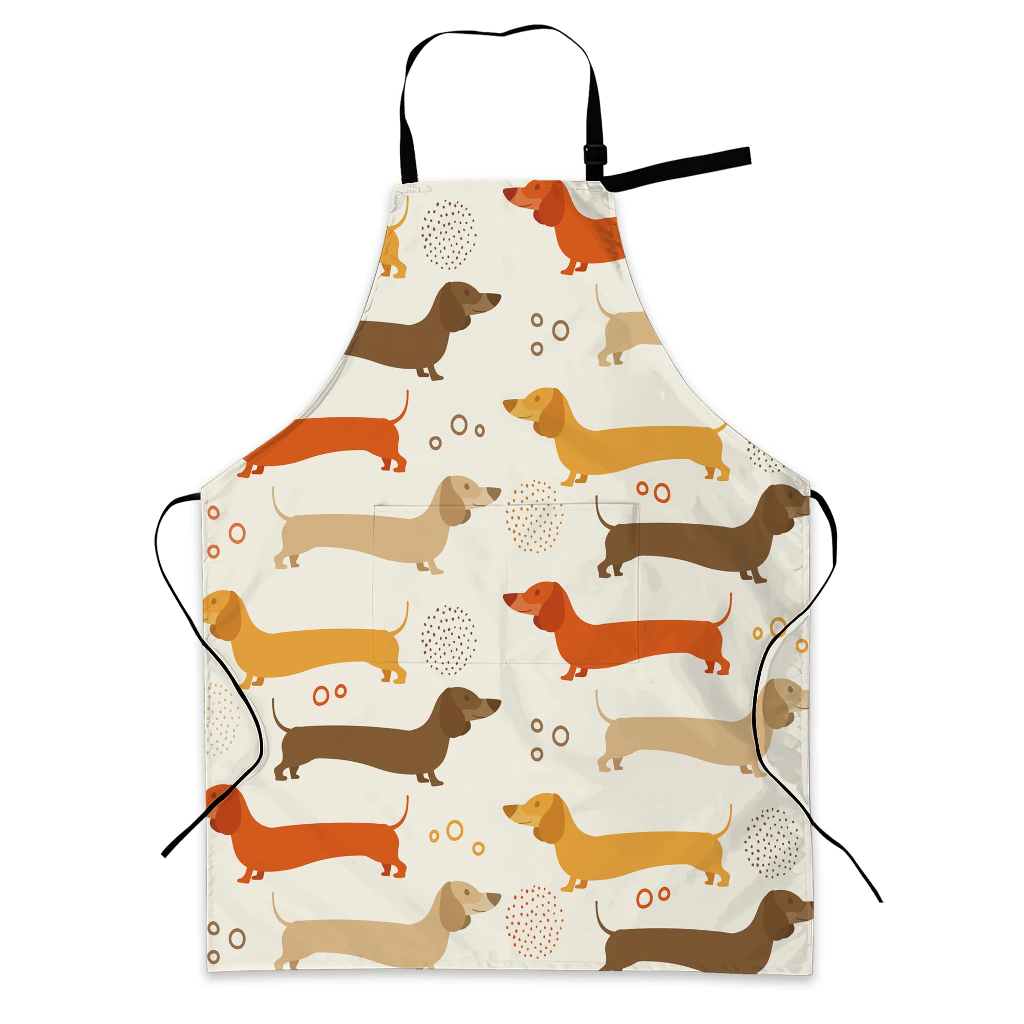 BILANGCE Dachshund Apron Unisex Adjustable Bib Apron with Pockets Cooking Kitchen Chef Women Men Aprons for Home Kitchen, Restaurant,Coffee House,Shop,Garden
