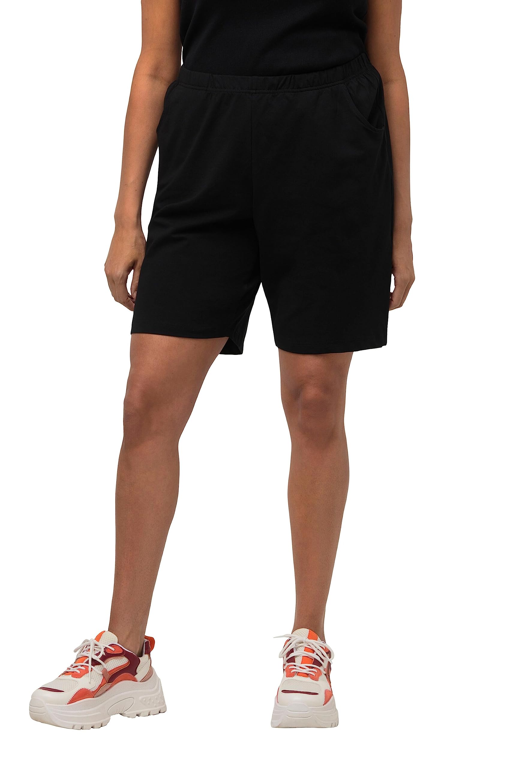 Ulla Popken Pantalones Cortos, Bolsillos, Cintura Elástica Bermudas para Mujer