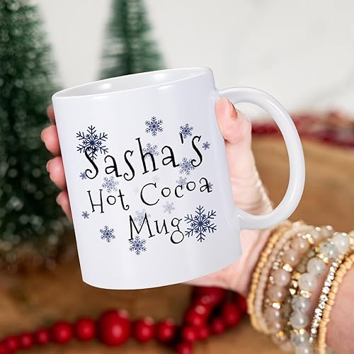 Miniatura 5 de Tazas de Navidad personalizadas para niños, taza de café con nombre personalizado, taza de café, taza de cacao con copo de nieve, regalos