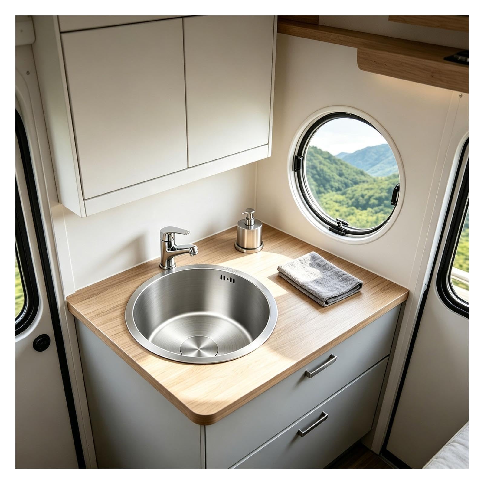Cucina per camper da esterno lavandino con Set Di Drenaggio, design moderno