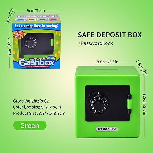 Miniatura 3 de BORDSTRACT Alcancía para niños, alcancía de dinero para niños con funda de almacenamiento con bloqueo de código, ahorro de dinero en efectivo,