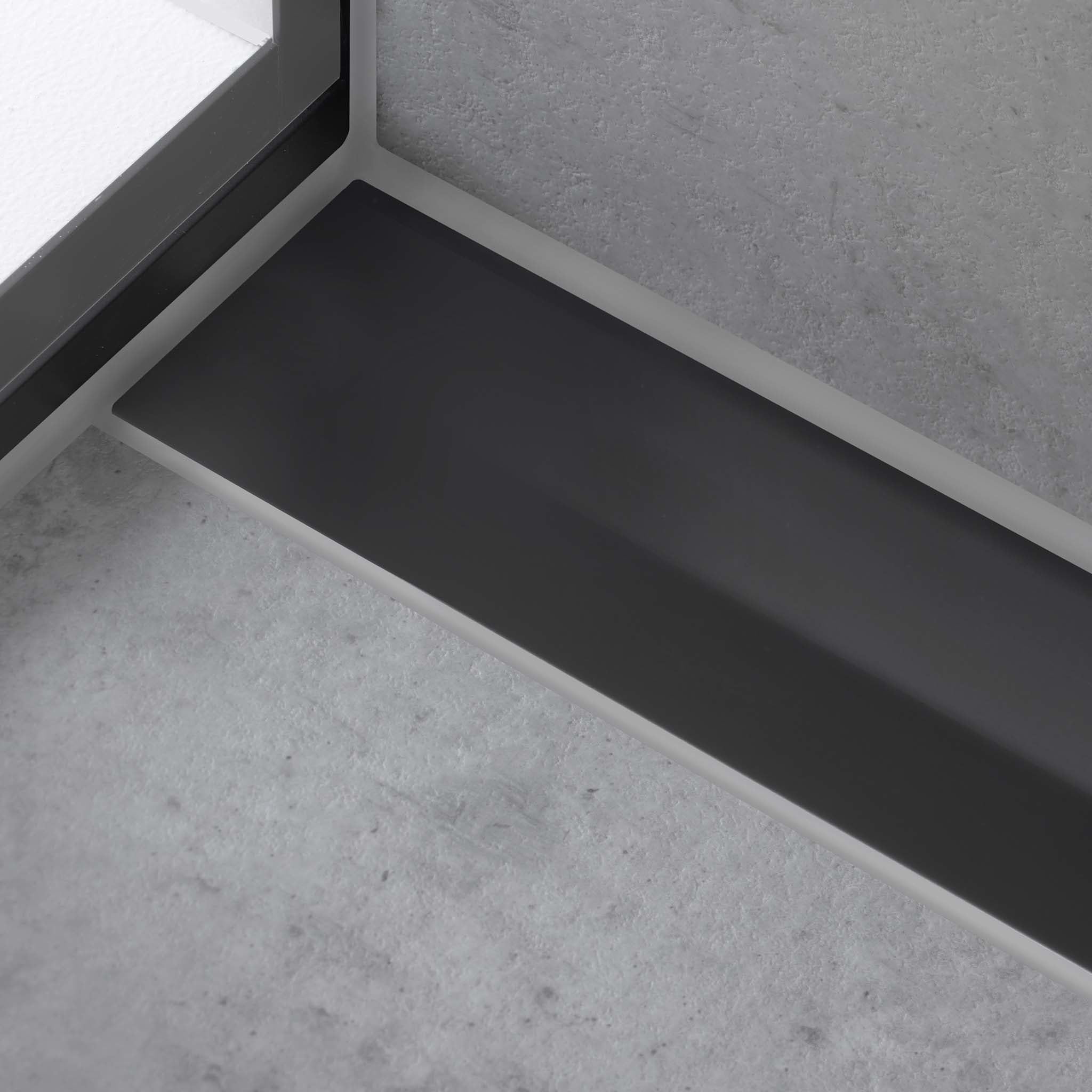 hansgrohe RainDrain Flex - Caniveau de douche linéaire 900 mm, Siphon de sol à découper pour installation contre le mur, Noir mat, 56052670